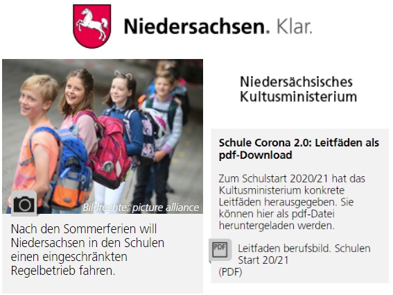 Schule in Corona-Zeiten Informationen vom Niedersächsischen Kultusministerium