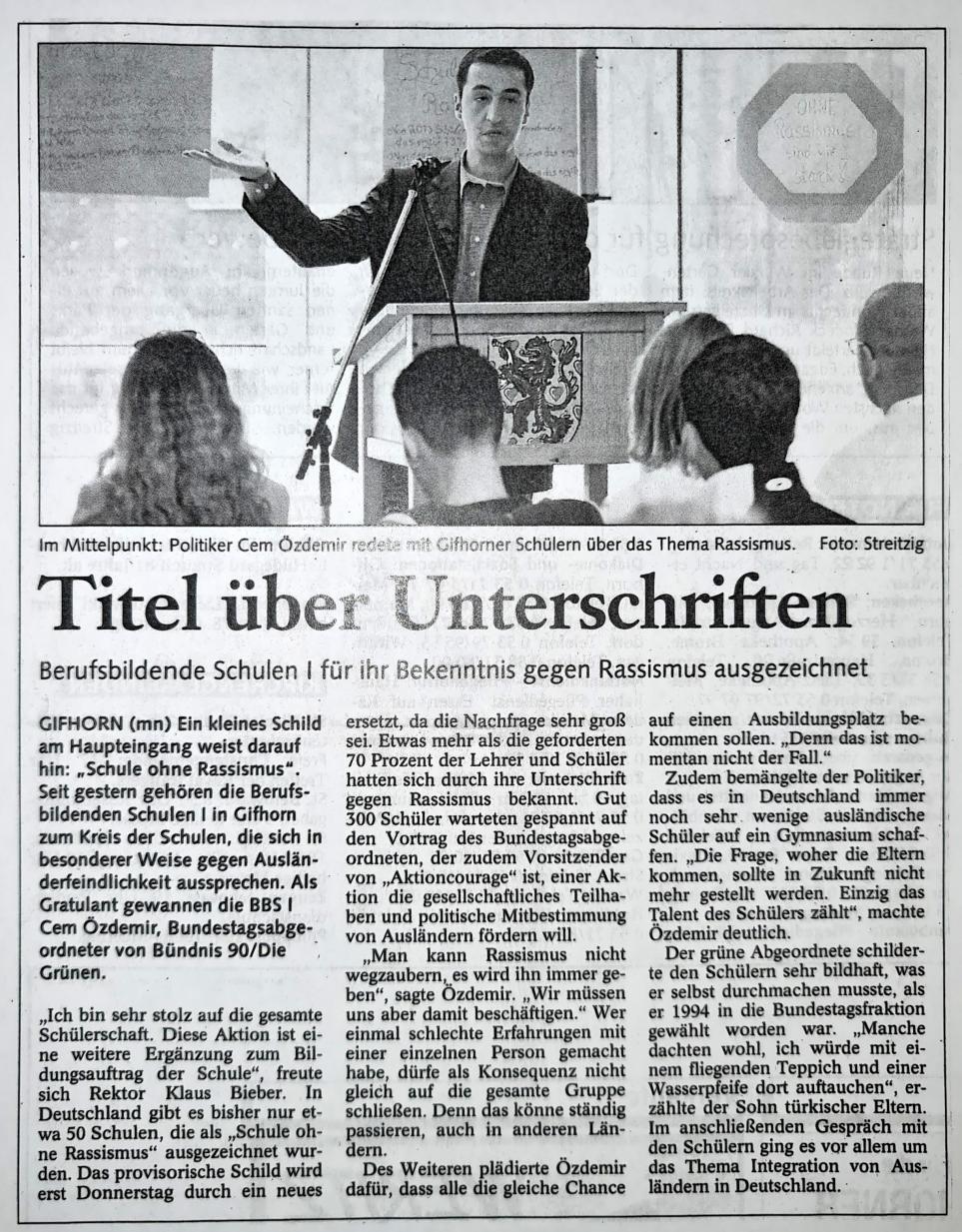 2001.06.15. - Titel über Unterschriften - Gifhorner Rundschau